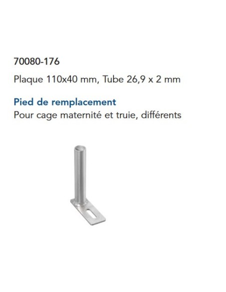 PIED DE CASE INOX - SUR PLATINE - CHANDELLE