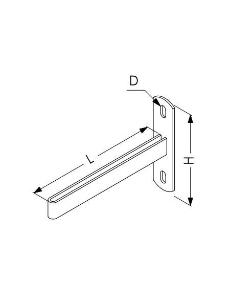 SUPPORT COULISSANT A PLATINE TROUS OBLONGS - POUR TUBE HORIZONTAL