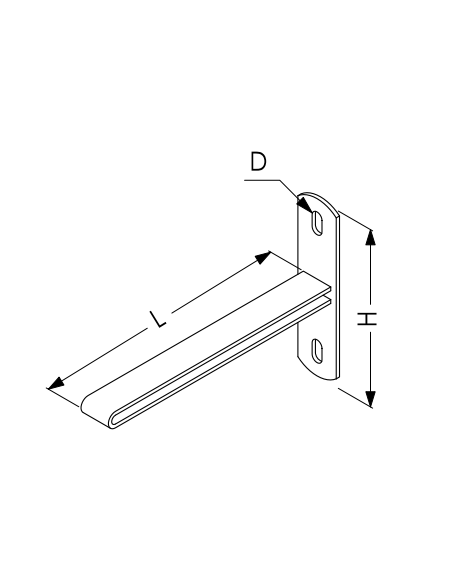 SUPPORT COULISSANT A PLATINE TROUS OBLONGS - POUR TUBE VERTICAL