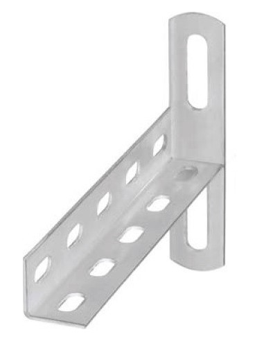 SUPPORT INOX A PLATINE 140X30MM-CORNIERE INOX PERFOREE TROU 20X8.5