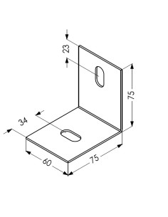 EQUERRE INOX - 75 X 75 X 60
