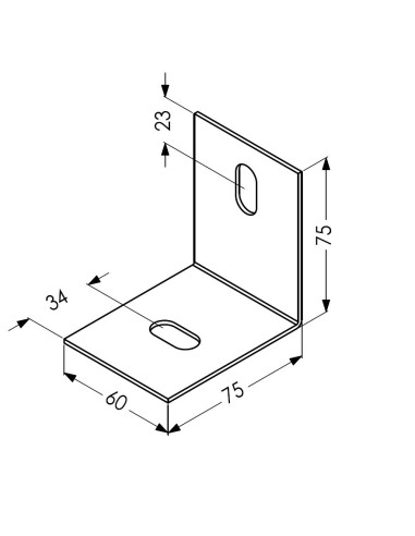 EQUERRE INOX - 75 X 75 X 60