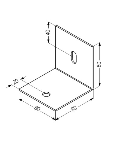 EQUERRE INOX - 80 X 80 X 80