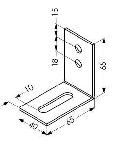 EQUERRE INOX - 65 X 65 X 40