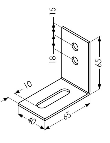 EQUERRE INOX - 65 X 65 X 40