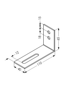 EQUERRE INOX - 110 X 65 X 40