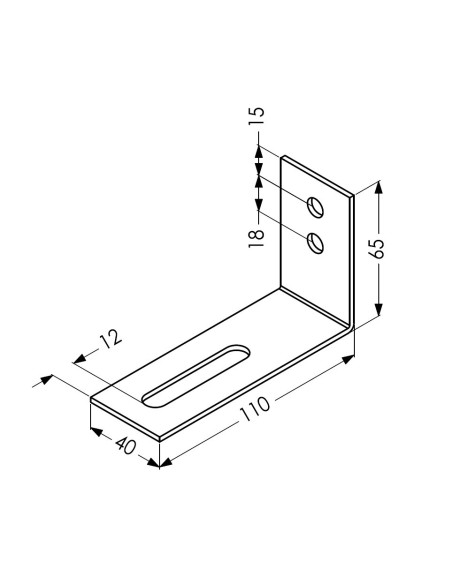 EQUERRE INOX - 110 X 65 X 40