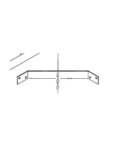 SUPPORT CHAINE-PLAT DE FIXATION AVEC 2 PLIS A 45°-LONG TOT 600MM