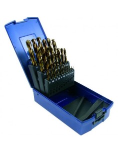 COFFRET 25 FORETS COBALT INOX MEULE A SERRER QUEUE LISSE 