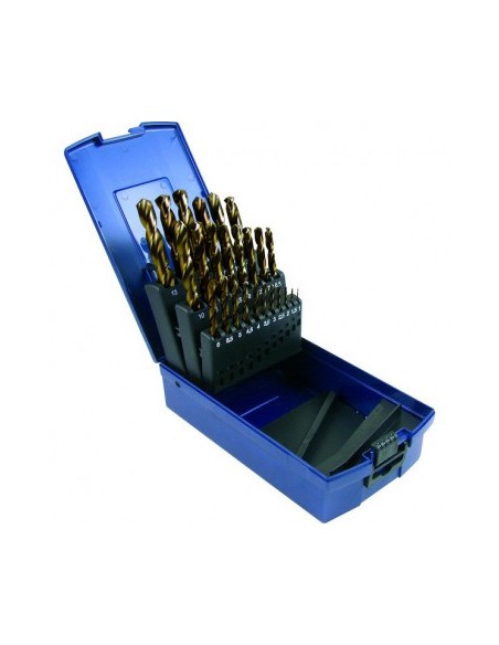 COFFRET 25 FORETS COBALT INOX MEULE A SERRER QUEUE LISSE 