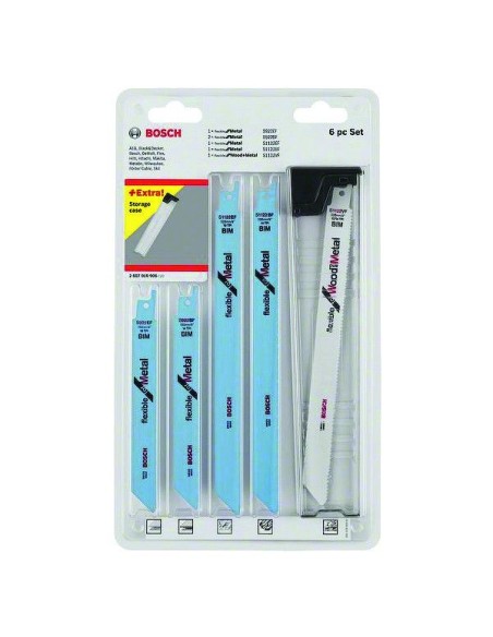 COFFRET 6 LAMES SCIE SABRE METAL ET BOIS