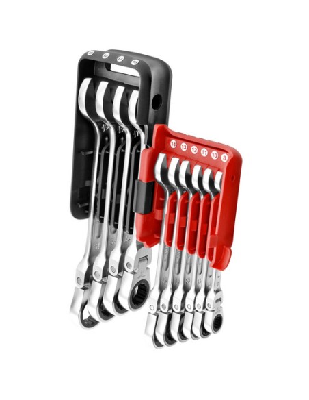 JEUX DE 10 CLES MIXTES A CLIQUET ARTICULEE SUR ETUI