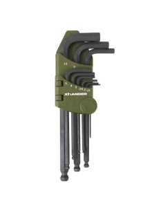 JEU DE 9 CLES ALLEN MALE COUDEE 6 PANS - EMBOUT SPHERIQUE