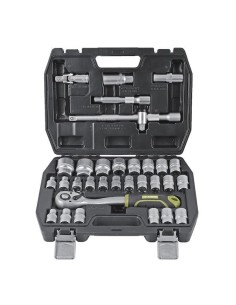 COFFRET A DOUILLES 1/2 + POIGNEE CLIQUET REVERS 72 DENTS 