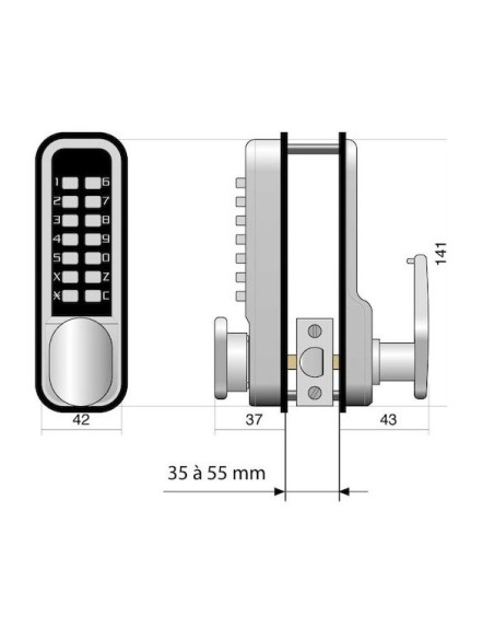 VERROU DIGICODE MECANIQUE JOCKEY 900 - 48103-J