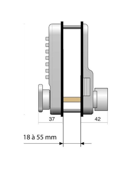 VERROU DIGICODE MECANIQUE JOCKEY 900 - 48104-J