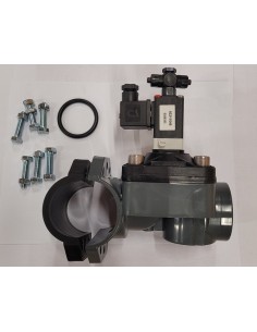 ELECTROVANNE DISTRIB SOUPE-AVEC COLLIER PRISE EN CHARGE POUR PVC Ø63