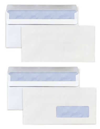 ENVELOPPES BANDES SILICONEES BLANCHES 110 X 220 MM