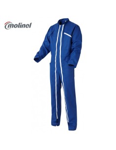 COMBINAISON OPTIMAX 2 FERMETURES POLYCOTON MOLINEL - BLEU