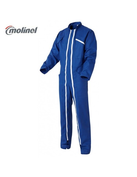 COMBINAISON OPTIMAX 2 FERMETURES POLYCOTON MOLINEL - BLEU