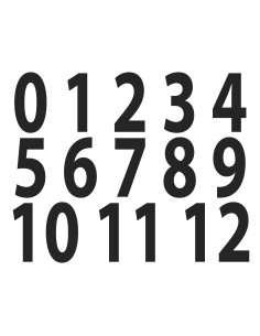 PLANCHE ADHESIF PREDECOUPE - CHIFFRES DE 0 A 12