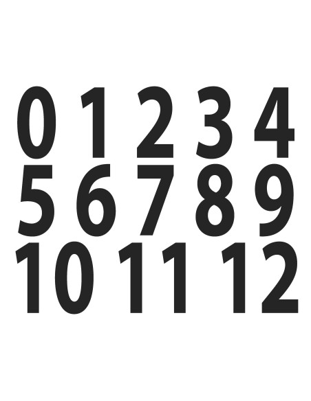 PLANCHE ADHESIF PREDECOUPE - CHIFFRES DE 0 A 12