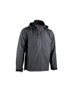 VESTE SOFTSHELL A CAPUCHE ROCK - GRIS ROUGE 