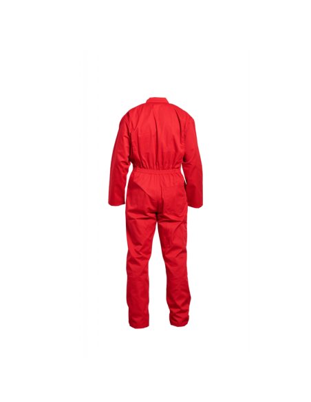 COMBINAISON 2 ZIPS POLY/COTON ROUGE 245GR/M2