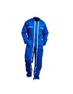 COMBINAISON 2 ZIPS POLY/COTON BLEU 245GR/M2