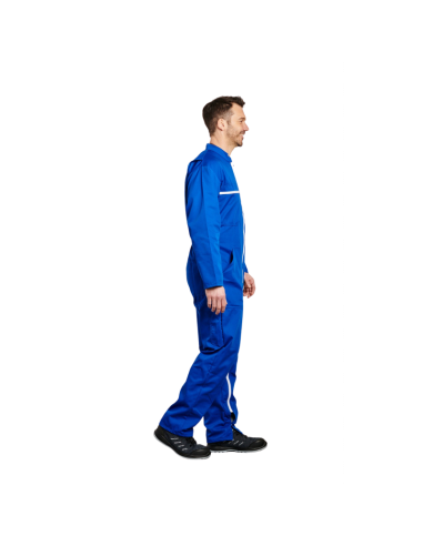 COMBINAISON 2 ZIPS POLY/COTON BLEU 245GR/M2