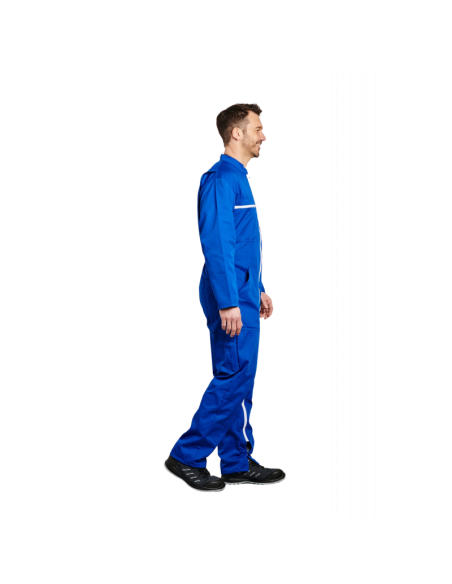 COMBINAISON 2 ZIPS POLY/COTON BLEU 245GR/M2