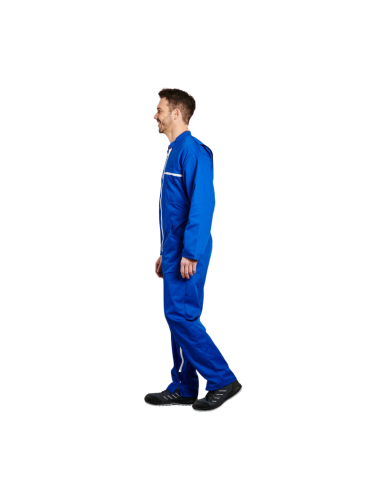 COMBINAISON 2 ZIPS POLY/COTON BLEU 245GR/M2