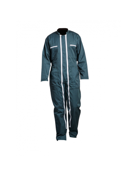 COMBINAISON 2 ZIPS POLY/COTON VERT US 245GR/M2