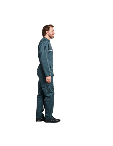 COMBINAISON 2 ZIPS POLY/COTON VERT US 245GR/M2