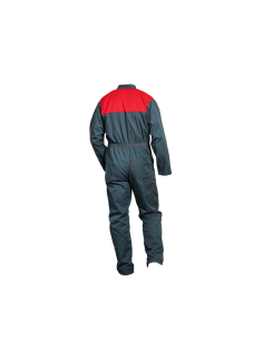 COMBINAISON BICOLORE 2 ZIPS POLY/COTON VERT-ROUGE  2