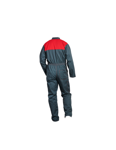 COMBINAISON BICOLORE 2 ZIPS POLY/COTON VERT-ROUGE 