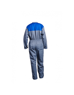 COMBINAISON BICOLORE 2 ZIPS POLY/COTON GRIS-BLEU 2