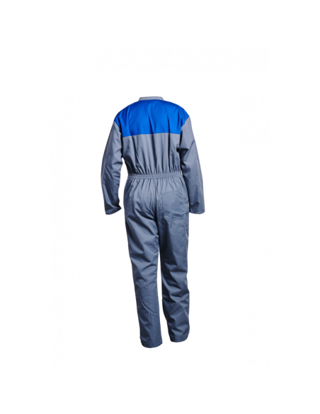 COMBINAISON BICOLORE 2 ZIPS POLY/COTON GRIS-BLEU