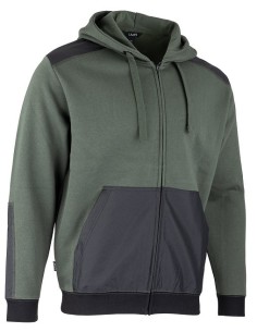 VESTE MOLLETON A CAPUCHE HUDSON KAKI/NOIR