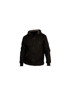 SWEAT A CAPUCHE ET ZIP INTEGRAL NOIR 360GR/M2