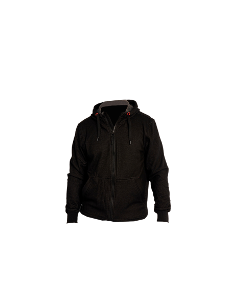 SWEAT A CAPUCHE ET ZIP INTEGRAL NOIR 360GR/M2