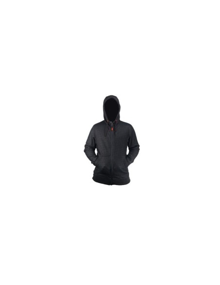 SWEAT A CAPUCHE ET ZIP INTEGRAL NOIR 360GR/M2