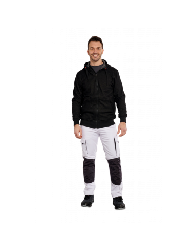 SWEAT A CAPUCHE ET ZIP INTEGRAL NOIR 360GR/M2
