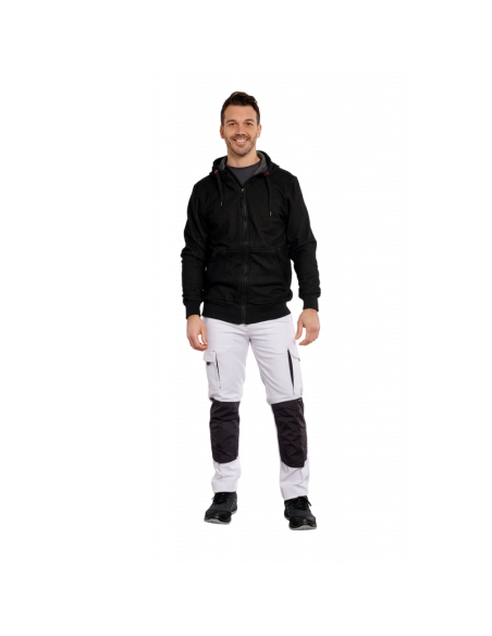 SWEAT A CAPUCHE ET ZIP INTEGRAL NOIR 360GR/M2