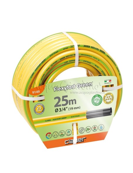 TUYAU ARROSAGE SOUPLE LISSE - JAUNE - ANTI TORSION TRESSE FINE