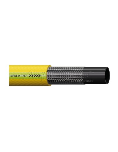 TUYAU ARROSAGE SOUPLE LISSE - JAUNE - ANTI TORSION TRESSE FINE