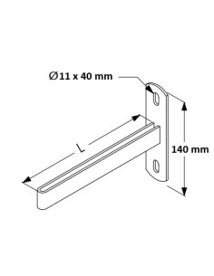 SUPPORT COULISSANT A PLATINE TROUS OBLONGS - POUR TUBE HORIZONTAL