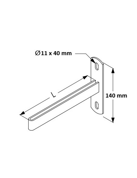 SUPPORT COULISSANT A PLATINE TROUS OBLONGS - POUR TUBE HORIZONTAL