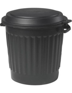 POUBELLE PLASTIQUE NOIR AVEC COUVERCLE