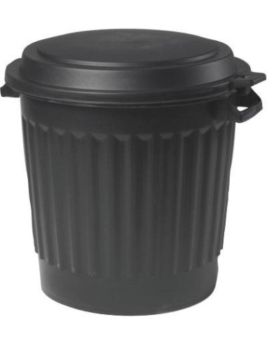 POUBELLE PLASTIQUE NOIR AVEC COUVERCLE